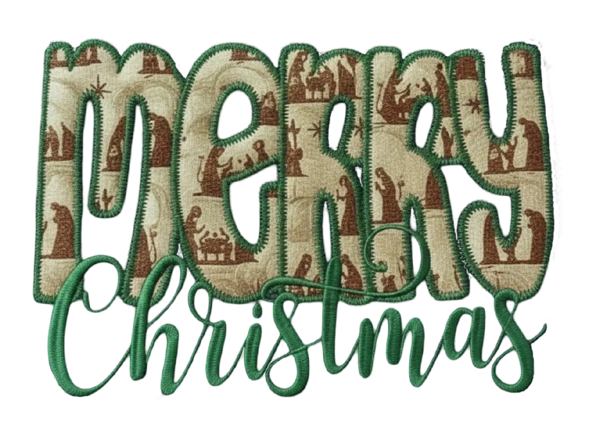 Merry Christmas: applique patch
