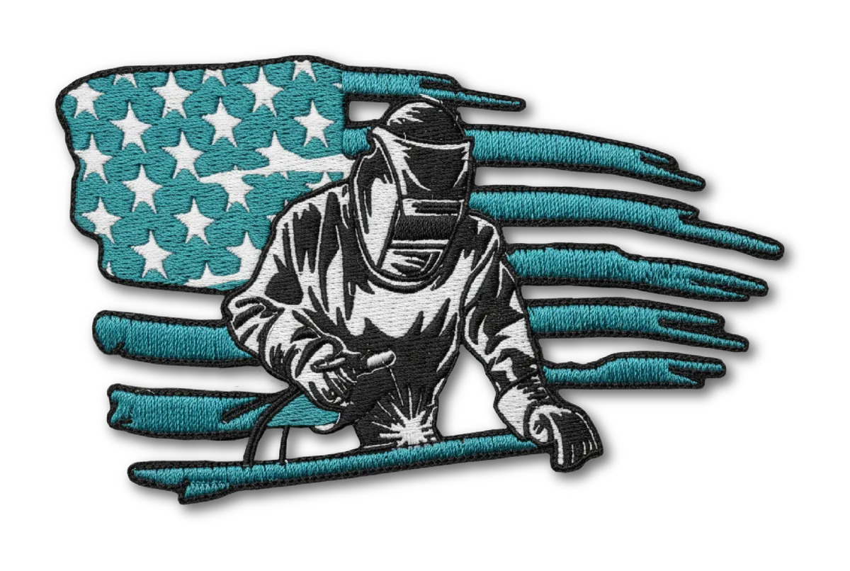 Welder flag: embroidered patch