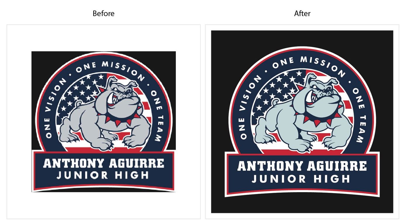 Junior high bulldog: redrawn as vector